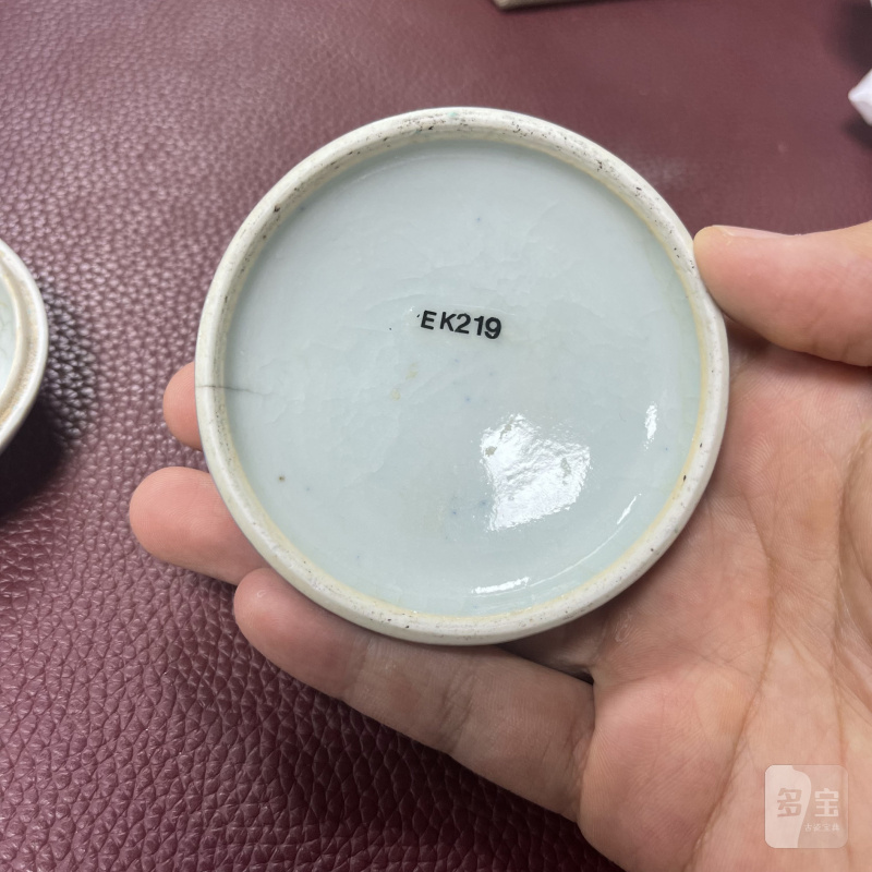 清乾隆 仿汝釉印泥盒 - 图12